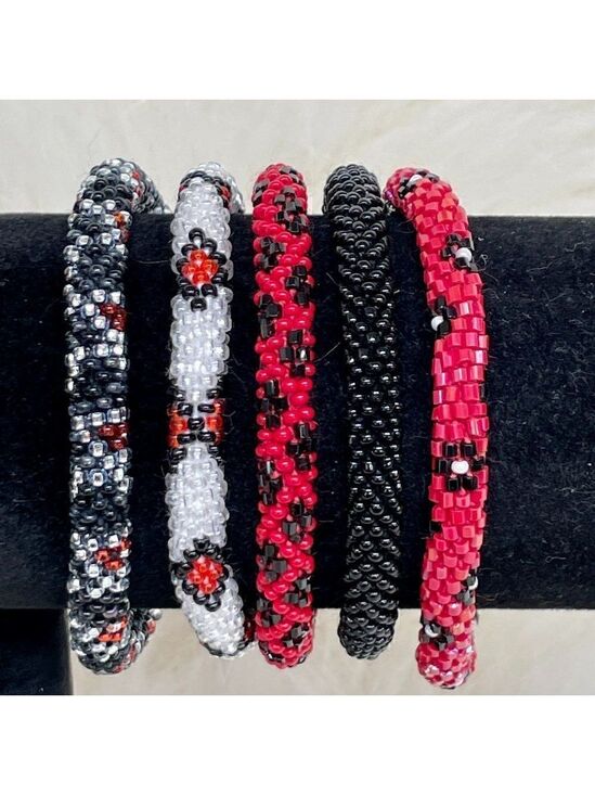 Hand Crafted Jewelry - HAND CRAFTED in Nepal Beaded Bracelets (set of 5) #670